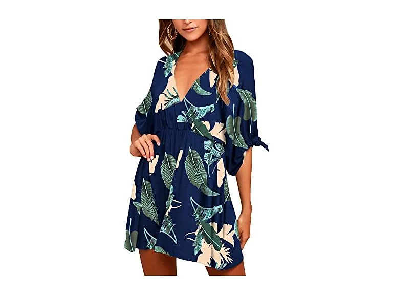 Meenew Women (S) Short Sleeve Palm Dress Dress