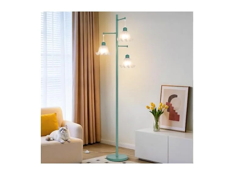 TOBUSA Green Flower Floor Lamp for Living Room