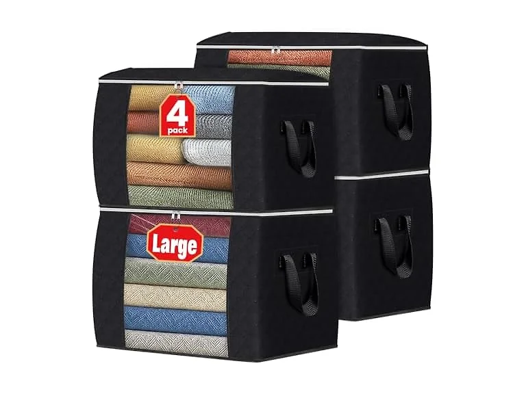 Fab totes 90L Black 4 Pack Storage Bags