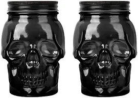 DURA LIVING DL-DL01042B 42 oz Skull Mason Jar Glass Co