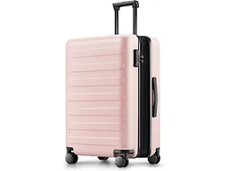 NINETYGO Medium Checked Luggage 24 Inch, Checking In Luggage with Smooth Spinner Wheels, Expandable, Hard Shell PC Suitcase, Lightweight Travel Luggage, TSA Approved (Pink, Rhine Max)