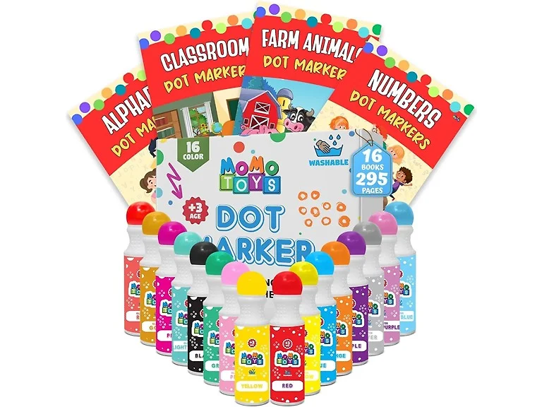 16-Pack Dot Markers w/ Activity Sheets