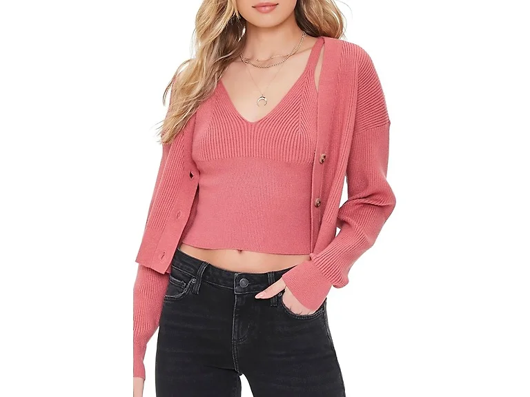 Forever 21 Women's Ribbed Cardigan Sweater (Small)