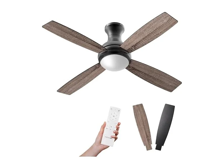 Consciot 52 Inch Black Ceiling Fan with Lights