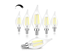 TOBUSA Dimmable E12 Candelabra LED Bulbs 6W 5000K 