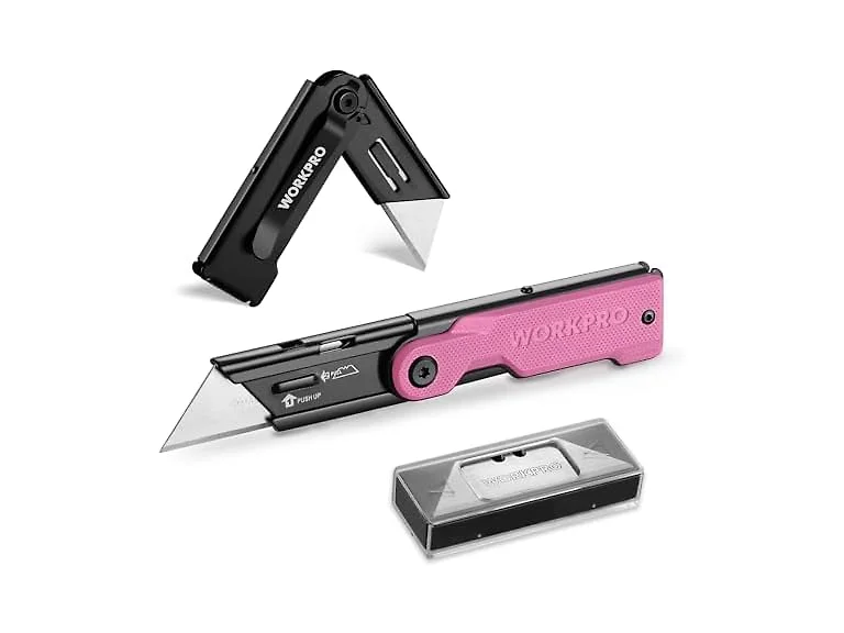WORKPRO Folding Utility Knife,Pink