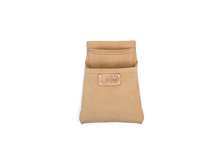 OX 2-Pocket Leather Fastener Pouch - Suede Pouch