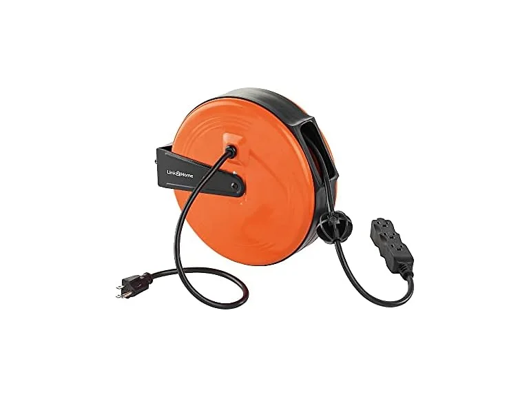 Link2Home 30ft Retractable Ext Cord Reel, 16/3