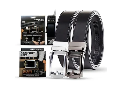 1, 2, 3-Pack Mens Leather Ratchet Belt