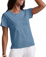 Hanes Women's Originals Tri-Blend T-Shirt, Curved-Hem Tee, Classic Crewneck T-Shirt for Women