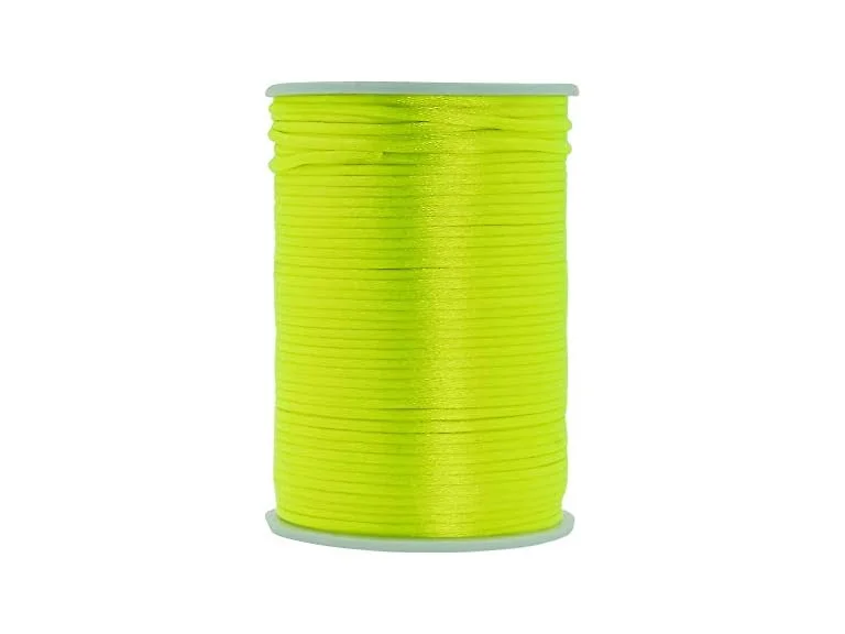 Mandala Crafts 2mm Lime Green Satin Cord