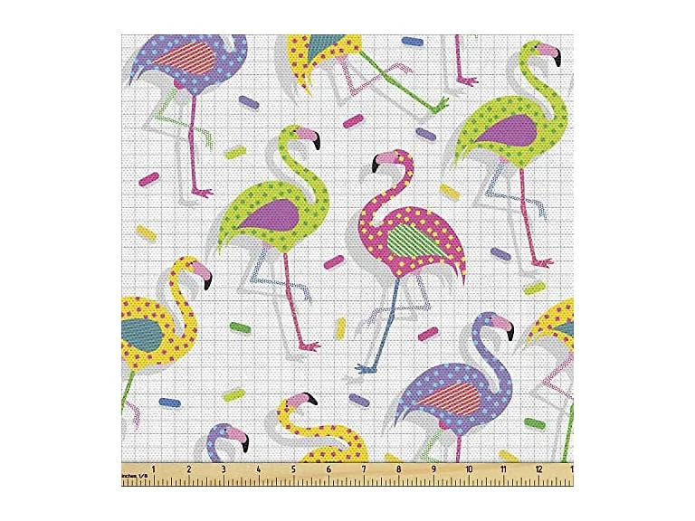 Ambesonne Flamingo Fabric by The Yard