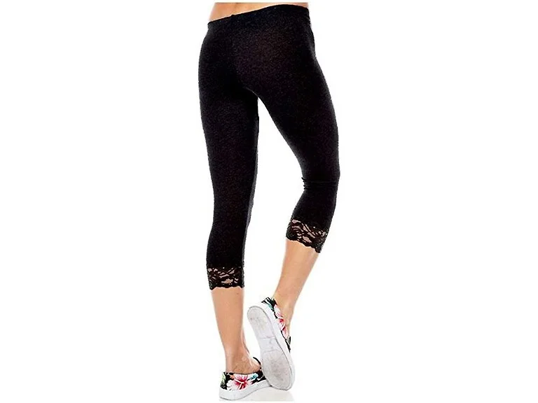 Bozzolo Women (S) Lace Cotton Casual Leggings