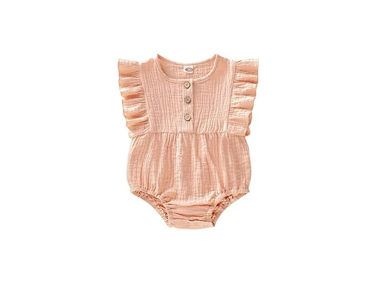 Happy Town Newborn Baby Girl Cotton Linen Bodysuit