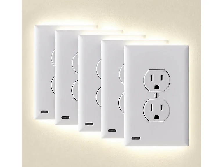 Hakol 5-Pack Outlet Cover with Built-In LED
