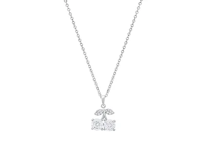 Moissanite Diamond Twin Cherry Necklace