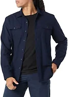 Amazon Essentials Men's Slim-Fit Flannel Long-Sleeve Button Down Shirt, Two-Pocket, 100% Cotton, Plaid, Navy, X-Small