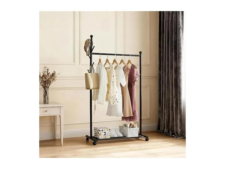 Takywep 33.86'' Length Standing Coat Rack with Wheels