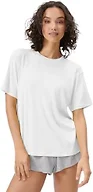 Florence by Mills Women's Cozy Crush Short Sleeve Boyfriend Tee, White, Large