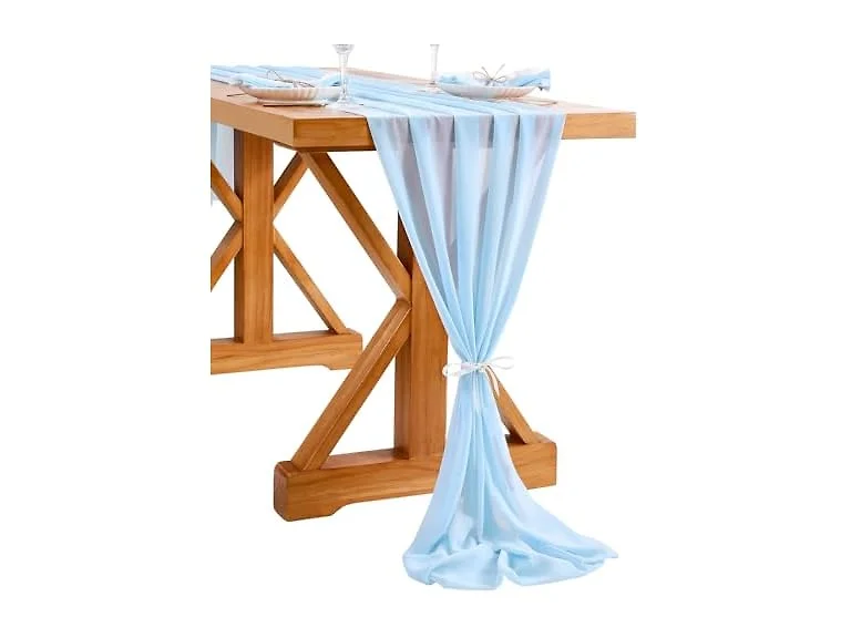 Blue Chiffon Table Runner 27x120 Inches 