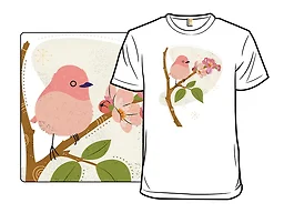 Pink Feather and Delicate Blossoms