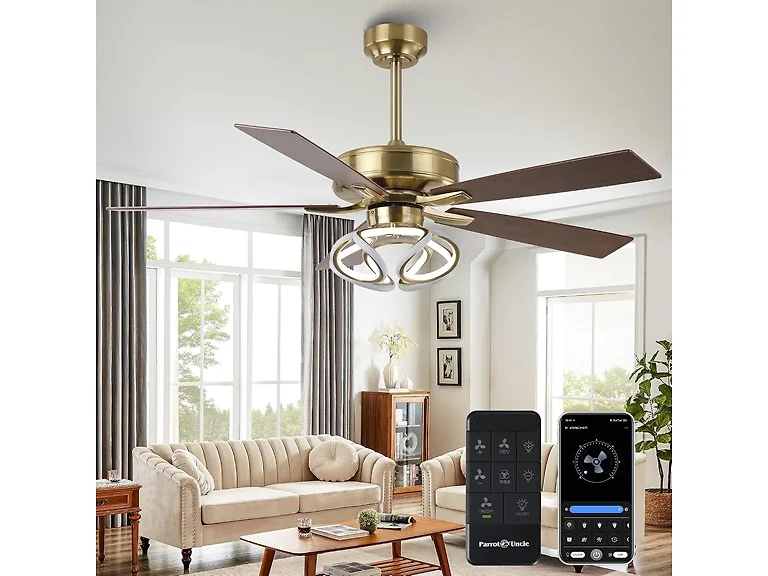 Parrot Uncle F6367-PU 52" Modern Ceiling Fan (Open Box)