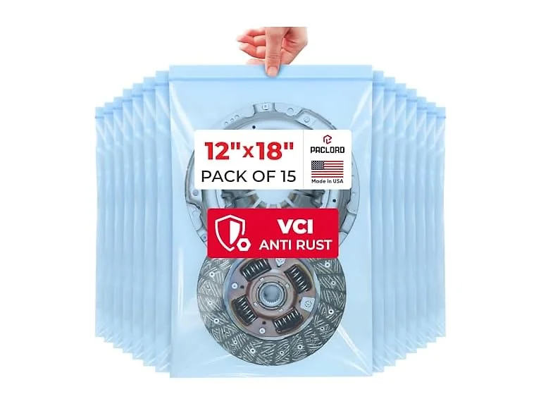 VCI Reclosable Poly Bags 12" x 18", Pack of 15