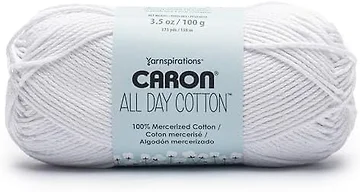 Caron All Day Cotton Yarn (100G/3.5oz), White Shirt
