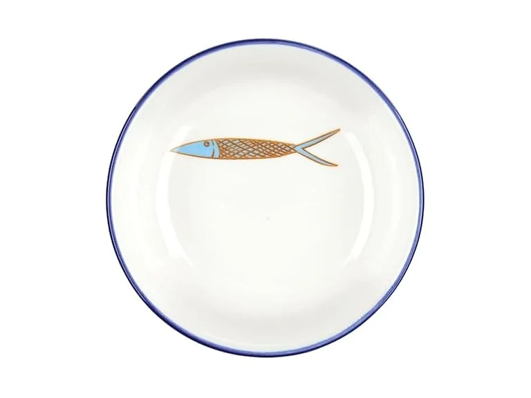 Ceramic Seaside Living Artisanal Plate, 4" Diameter, Minnow