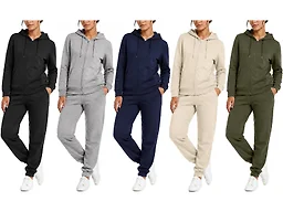 1-Pack Or 2-Pack Women's Loose Fit French Terry Hoodie & Jogger Set