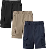 3PK Boys Stretch Cotton Cargo Shorts