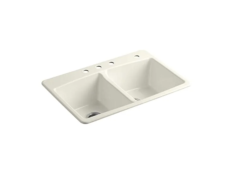 KOHLER K-5846-4-7 Brookfield Top-Mount Double-Equal Bowl Sink