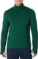 Amazon Essentials Men's Athletic Soft Performance Lightweight Quarter-Zip Long Sleeve Workout Top, Space Dye Green, X-Large