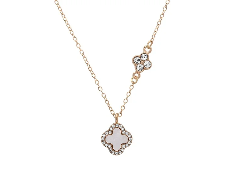 Clover Pendant with Secondary CZ Charm