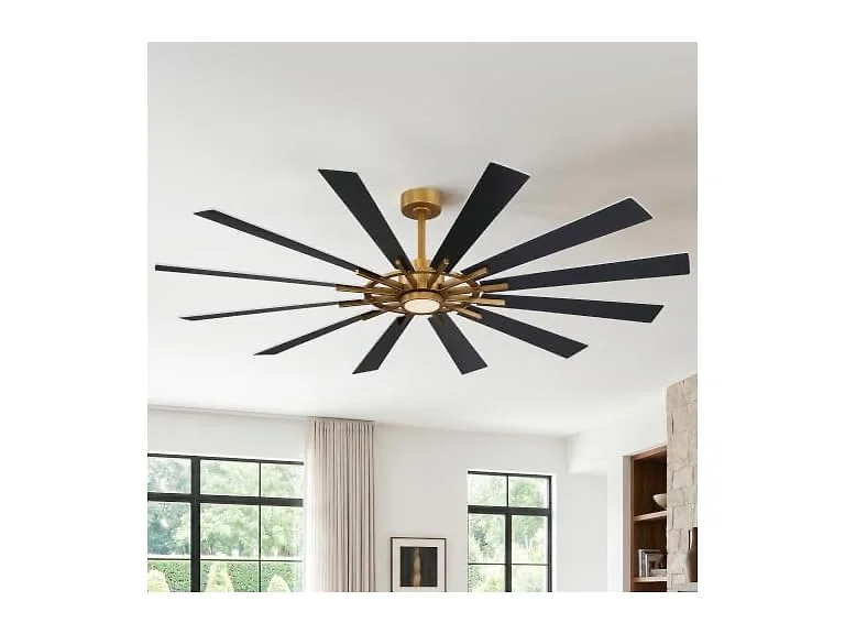 Parrot Uncle 72 Inch Large Windmill Ceiling Fan Gold