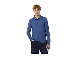 Amazon Essentials Men's Slim Fit Long Sleeve Quick Dry Golf Polo Shirt, Washed Blue, X-Small