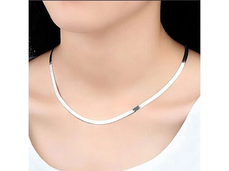 Yeidid 925 Herringbone Necklace 16-30"