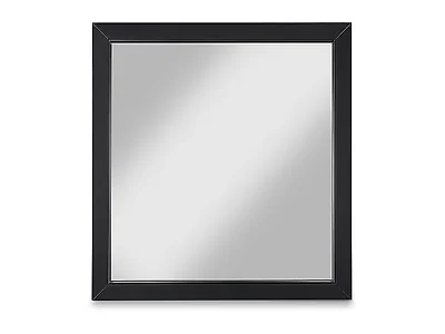 Marisol Black Wood Veneer & Iron Mirror