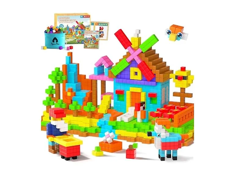 116 PCS Magnetic Blocks Set, 1" Magnet