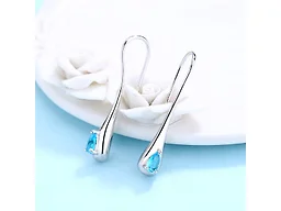 AAA IGT-DAAS-DES508-A Sterling Silver Waterdrop Earrings Aquamarine 