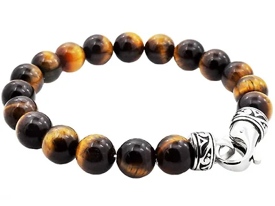 Genuine 10mm Stainless Steel Bead Bracelet
