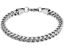 Blackjack Jewelry S-BJS48BW Polished 7MM Round Franco Bracelet Silver 