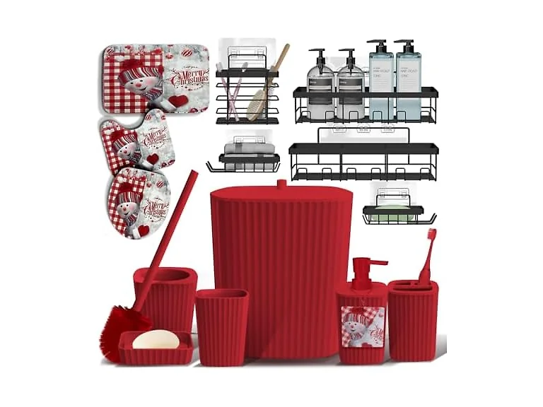 Clara Clark Bathroom Set - Christmas 14Pcs