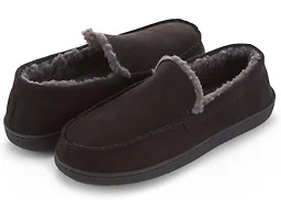 Floopi FLOOPI-700-BLK-S S Mens Classic Moccasin Slippe