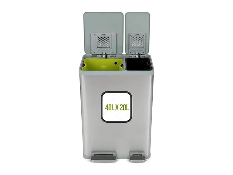 16 Gal Rectangular Dual Compartment Trash Can