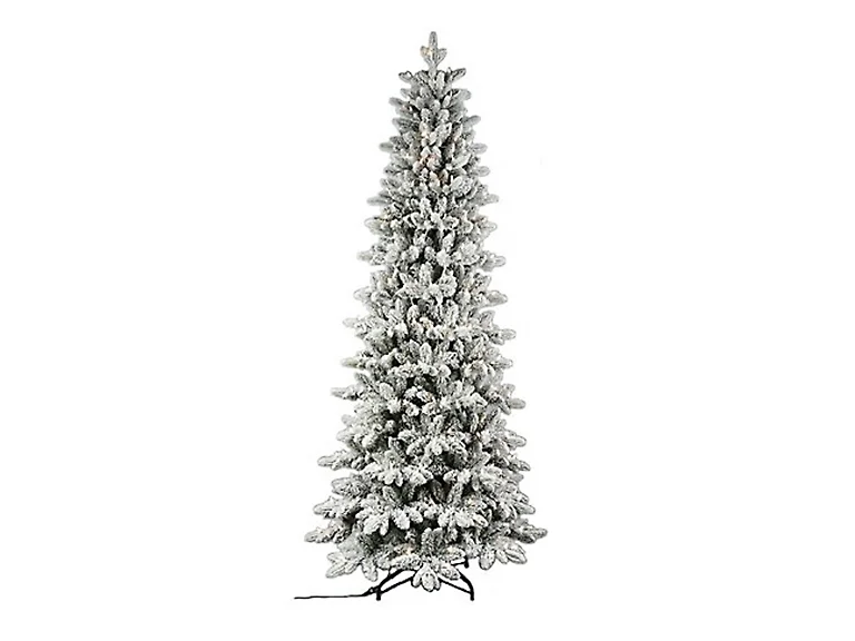 Santa's Workshop, Inc 7.5' Prelit Flocked Tree PE &PVC