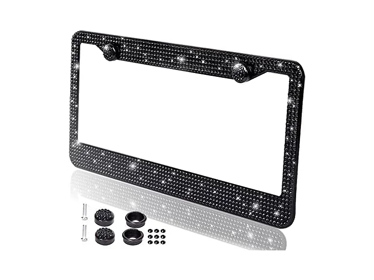 Zone Tech GA0072 Rhinestone License Plate Cover Frame Blin