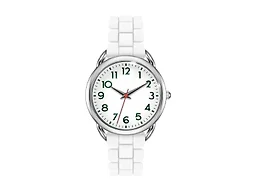 Bisley Women Watch White Silicone Strap Arabic Dial Easy to Read Watch