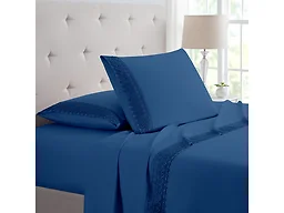 Bamboo Comfort Lace Crochet Embroidery 4 Piece Sheet Set
