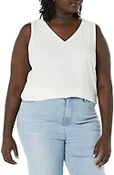 Amazon Essentials Women's Regular-Fit V Neck Sleeveless Layering Tank Top (Available in Plus Size), Ivory, Medium